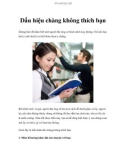 Dấu hiệu chàng không thích bạn