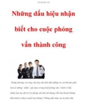 Những dấu hiệu nhận biết cho cuộc phỏng vấn thành công