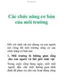 Các chức năng cơ bản của môi trường