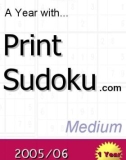 trò chơi ô số A year with Print Sudoku medium