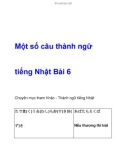 Một số câu thành ngữ tiếng Nhật Bài 6