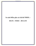 So sánh Điểm giữa các bài thi TOEFL – IELTS – TOEIC – BULATS.