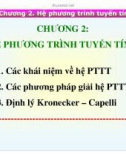 Bài giảng Chương 2: Hệ phương trình tuyến tính