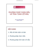 Bài giảng Phương pháp chọn mẫu và tính toán cỡ mẫu - PGS.TS. Hoàng Văn Minh