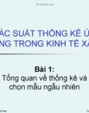 Bài giảng Xác suất thống kê ứng dụng trong kinh tế xã hội: Bài 1 - Trường ĐH Thăng Long