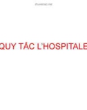 Bài giảng Giải tích 1: Quy tắc I’Hospitale