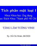 Bài giảng Giải tích 2: Tích phân mặt loại I - Tăng Lâm Tường Vinh