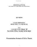 QUI ĐỊNH CÁCH TRÌNH BÀY HÌNH THỨC VÀ NỘI DUNG 1 LUẬN VĂN THẠC SĨ NGÀNH CÔNG NGHỆ SINH HỌC