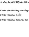 Một số trường hợp đặc biệt của bài toán vận tải