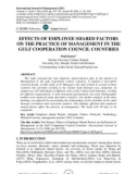 Effects of employee shared factors on the practice of management in the gulf cooperation council countries