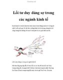 Lối tư duy rất đáng sợ trong các ngành kinh tế