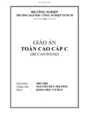 Giáo án Toán cao cấp C - ĐH. Công nghiệp Tp.HCM