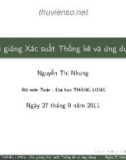 Bài giảng Xác suất thống kê và ứng dụng: Chương 10 - Nguyễn Thị Nhung