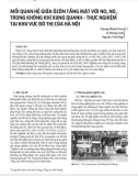 Mối quan hệ giữa ôzôn tầng mặt với NO, NO2 trong không khí xung quanh - thực nghiệm tại khu vực đô thị của Hà Nội