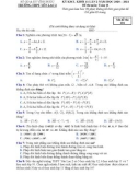 Đề thi KSCL môn Toán lớp 11 năm 2020-2021 có đáp án (Lần 2) - Trường THPT Yên Lạc 2 (Mã đề 101)
