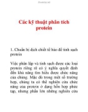 Các kỹ thuật phân tích protein