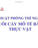 Chương 2: KỸ THUẬT PHÒNG THÍ NGHIỆM NUÔI CẤY MÔ TẾ BÀO THỰC VẬT