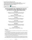 Management of corporate social activity in the organization