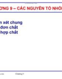 Bài giảng Hóa học vô cơ: Chương 9 - GV. Nguyễn Văn Hòa