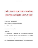 GIÁO ÁN VĂN HỌC GIÁO ÁN HƯỚNG DẪN TRẺ LÀM QUEN VỚI VĂN HỌC