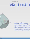 Bài giảng Vật lí chất rắn - Chương 0: Giới thiệu môn học