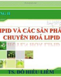 Bài giảng: Chương II. Lipid và các sản phẩm chuyển hóa lipid