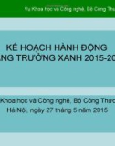 Báo cáo: Kế hoạch hành động tăng trưởng xanh 2015-2020