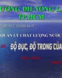 BÀI THUYẾT TRÌNH MÔN: QUẢN LÝ CHẤT LƯỢNG NƯỚC