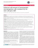 Báo cáo y học: Enhanced self-renewal of hematopoietic stem/progenitor cells mediated by the stem cell gene Sall4