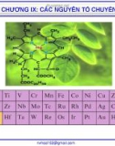Bài giảng Hóa vô cơ A: Chương 9 - Nguyễn Văn Hòa