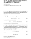 Báo cáo hóa học: POSITIVE SOLUTIONS OF SOME THREE-POINT BOUNDARY VALUE PROBLEMS VIA FIXED POINT INDEX FOR WEAKLY INWARD A-PROPER MAPS