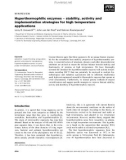 Báo cáo khoa học: Hyperthermophilic enzymes ) stability, activity and implementation strategies for high temperature applications