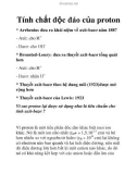 Tính chất độc đáo của proton