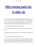 Môi trường nuôi cấy vi sinh vật