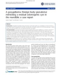 Báo cáo y học: A gossypiboma (foreign body granuloma) mimicking a residual odontogenic cyst in the mandible: a case report