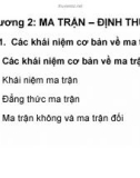 Bài giảng Toán cao cấp 1: Chương 2 - Hoàng Văn Thắng