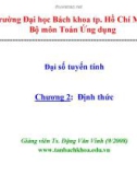 Bài giảng Đại số tuyến tính: Chương 2 - TS. Đặng Văn Vinh