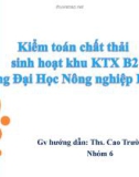 Kiểm toán chất thải sinh hoạt khu KTX B2 trường Đại học Nông nghiệp Hà Nội