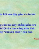 Câu hỏi trắc nghiệm IQ