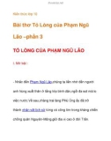 Kiến thức lớp 10 Bài thơ Tỏ Lòng của Phạm Ngũ Lão –nổi lòng của tác giả