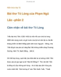 Kiến thức lớp 10 Bài thơ Tỏ Lòng của Phạm Ngũ Lão –cảm nhận về tác phẩm