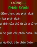 logic học Chương III - PHÁN ĐOÁN