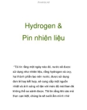 Hydrogen & Pin nhiên liệu