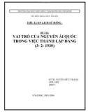 Đề tài Vai trò của Nguyễn Ái Quốc trong việc thành lập Đảng