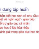 Bài giảng Tập huấn giáo dục hòa nhập