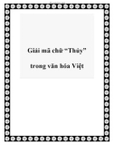 Giải mã chữ “Thủy” trong văn hóa Việt