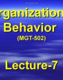 Organizational behavior: Lecture 7 - Dr. Mukhtar Ahmed