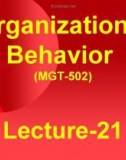 Organizational behavior: Lecture 21 - Dr. Mukhtar Ahmed