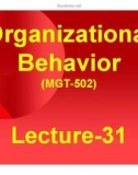 Organizational behavior: Lecture 31 - Dr. Mukhtar Ahmed