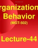 Organizational behavior: Lecture 44 - Dr. Mukhtar Ahmed